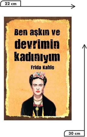 Ben Aşkın Ve Devrimin Kadınıyım Retro Vintage Ahşap Mdf Tablo