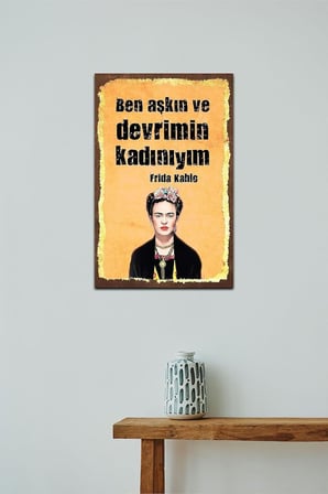 Ben Aşkın Ve Devrimin Kadınıyım Retro Vintage Ahşap Mdf Tablo