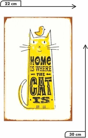Kuşe Kağıt Duvar Posteri Cat Is Retro Vintage Drtr0040