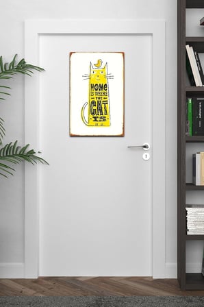Kuşe Kağıt Duvar Posteri Cat Is Retro Vintage Drtr0040