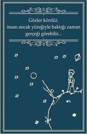 Kuşe Kağıt Duvar Posteri Gözler Kördür Insan Ancak Yüreğiyle Retro Vintage Drtr0048