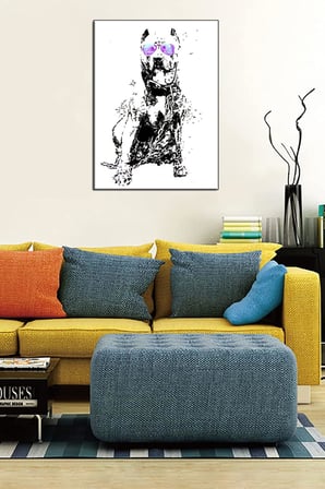Koruma Polis köpeği Özel Tasarım Kanvas Tablo. Diğer Temalar: Manzara At Aslan Kartal Soyut Klasik Retro Cover Spiritüel Atatürk Osmanlı Türk Dünyası Dekoratif Duvar Panoları (50x35)