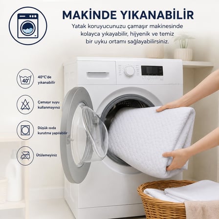 Sıvı Geçirmez Fitted Yatak Koruyucu Alez – Tek Kişilik 100x200 cm + 30 cm – Lastikli Geçmeli, Yıkanabilir, Leke Tutmayan Yatak Koruma Örtüsü – Beyaz