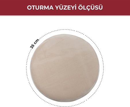 Ahşap Ayaklı Makyaj Masası Pufu - Dekoratif Tabure, Şönil Kumaş Antre ve Salon Puf Koltuk-Çok Renkli