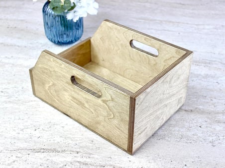 Organizer Ahşap Sandık Kutu 7" (7 inç) Plak İçin Uygun Boyut (Ceviz)