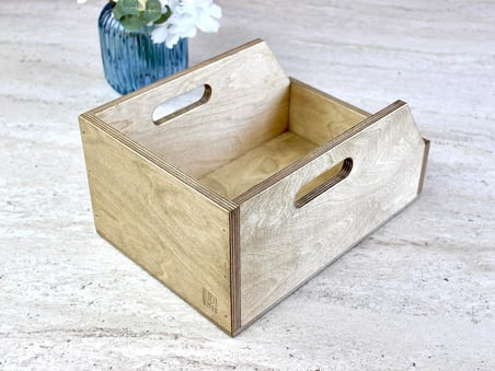Organizer Ahşap Sandık Kutu 7" (7 inç) Plak İçin Uygun Boyut (Ceviz)