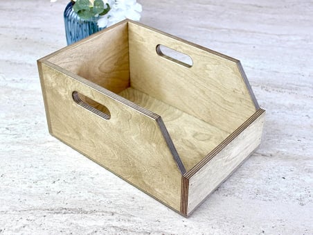 Organizer Ahşap Sandık Kutu 7" (7 inç) Plak İçin Uygun Boyut (Ceviz)