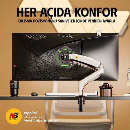 North Bayou NB F80 Profesyonel 17-32 Inch Monitör Standı 2026 Versiyon (Beyaz)