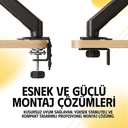 EF X16 Çift Kol 17-32 inch Uyumlu 2-9 kg Amortisörlü Monitör Standı 2026 Versiyon