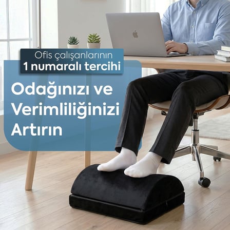 Ergonomik Ayak Yastığı Desteği – Sünger Ayak Dinlendirme için Yastık, Ofis ve Ev Kullanımı İçin Rahatlatıcı Ayak Uzatma Destek Pedi, Uzun Süre Oturanlar İçin Konforlu Ayak Destek Minderi