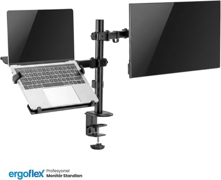 A74L Çift Kol Profosyonel 17"-32" Monitör Tutucu ve Laptop Standı