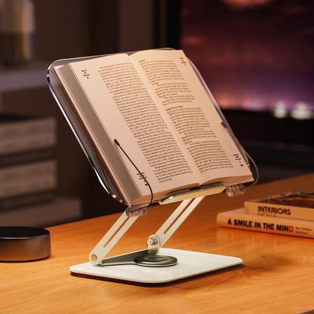 Tablet ve Kitap Okuma Standı – 360° Döner Ayarlanabilir Katlanabilir Masaüstü Tutucu, Ergonomik Tasarım, Sağlam Alüminyum Alaşım, Ev ve Ofis Kullanımı İçin Evrensel Tablet Desteği | R15