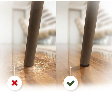 Siyah Keçe 48 Adet 2 Cm Daire Yapışkanlı Sandalye, Masa, Koltuk Altı Parke Koruma Yuvarlak