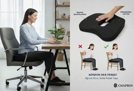 Ortopedik Visco Oturma Minderi – Ergonomik Oturma Simidi | Siyah