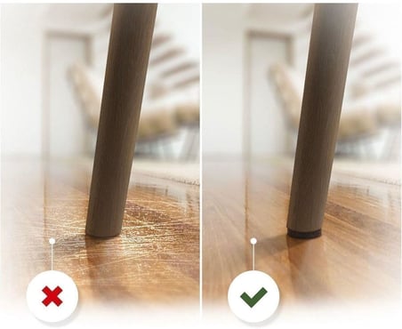 Kahverengi 8 Adet Yapışkanlı Sandalye, Masa, Koltuk Altı Parke Koruma Keçesi, Kare, 5 Cm
