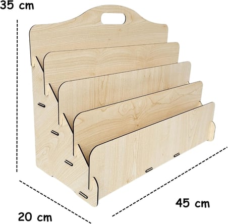 Carry Montessori 4 Raflı Ahşap Mini Kitaplık -Çocuk Odası Kitaplık - Çocuk Kitaplığı - Bebek & Çocuk Odası için Mini Kitaplık- Çocukların kolay erişebileceği kitaplık - (AKÇAAĞAÇ)