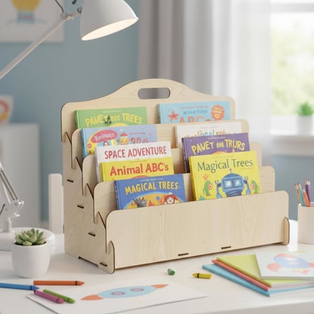 Carry Montessori 4 Raflı Ahşap Mini Kitaplık -Çocuk Odası Kitaplık - Çocuk Kitaplığı - Bebek & Çocuk Odası için Mini Kitaplık- Çocukların kolay erişebileceği kitaplık - (AKÇAAĞAÇ)