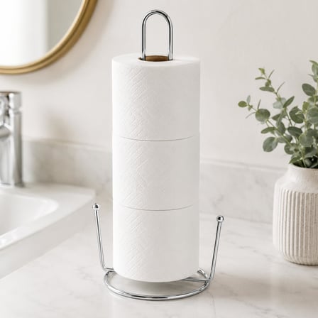 Krom Kağıt Havluluk, Metal Rulo Peçete Tutucu, Dik Havlu Askısı