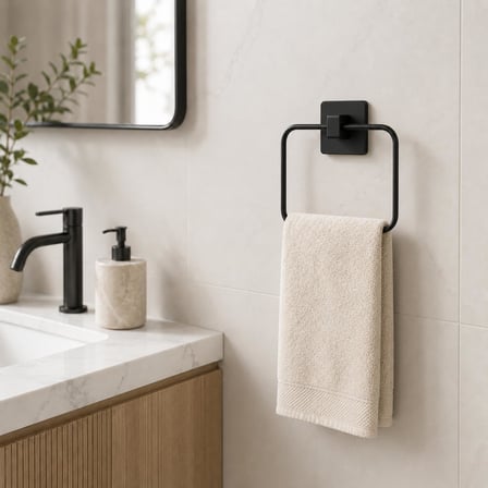 Yapışkanlı Metal Havluluk, Havlu Tutucu Askı, Paslanmaz (Kare)