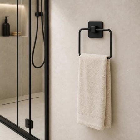 Yapışkanlı Metal Havluluk, Havlu Tutucu Askı, Paslanmaz (Kare)