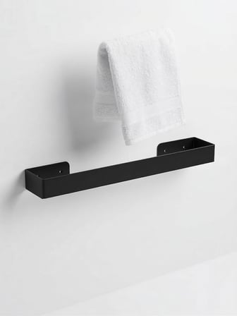 40 Cm Yapışkanlı Havlu Askısı Metal Havluluk Delmeden Montaj Banyo Havlu Askılığı Mutfak Havlu Tutucu Lavabo Yanı Havlu Askısı Siyah Duvar Havluluk (Siyah)