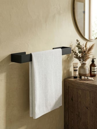 40 Cm Yapışkanlı Havlu Askısı Metal Havluluk Delmeden Montaj Banyo Havlu Askılığı Mutfak Havlu Tutucu Lavabo Yanı Havlu Askısı Siyah Duvar Havluluk (Siyah)