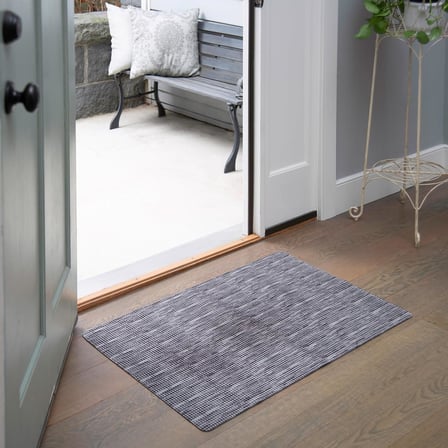 SoHome Ultra İnce İç Mekan Kapı Paspası Mutfak Paspası, Düşük Profilli Lekeye Dayanıklı Kaymaz Tasarım, Makinede Yıkanabilir, 24" x 35", Gri