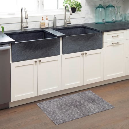 SoHome Ultra İnce İç Mekan Kapı Paspası Mutfak Paspası, Düşük Profilli Lekeye Dayanıklı Kaymaz Tasarım, Makinede Yıkanabilir, 24" x 35", Gri