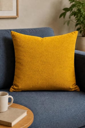 Cortibo Barcelona Kadife Dokulu Kırlent Kılıfı 45x45cm (Koyu Sarı)