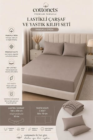 LASTİKLİ ÇARŞAF SETİ YASTIK KILIFLARI DAHİL | Çift Kişilik(160X200cm) + 2 Adet Yastık Kılıfı (50x70cm)| Günlük