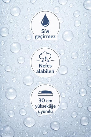 Köşe Lastikli Alez 100 x 200 cm Beyaz Sıvı Geçirmez Terletmeyen Pamuk