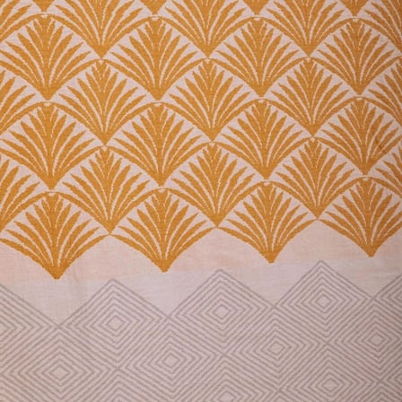 Lüks 100% Pamuk Koltuk Şalı TV Battaniyesi, Geniş 130x170 cm Yüksek Kaliteli Pamuklu Kumaş Dekoratif Koltuk Atma Şal Battaniyeleri (Palm Altın Sarısı)
