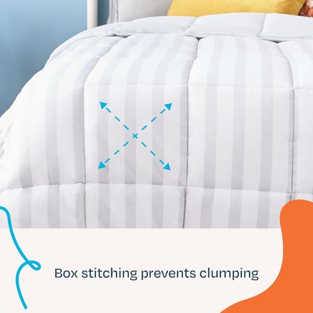 (California King, Grey/White Stripe) - Reversible Striped Down Alternative Quilted Comforter with Corner Duvet Tabs - Cal King Size