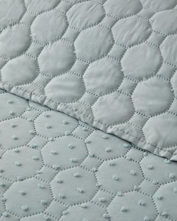 Amabile Kesmeli Tek Kişilik Yatak Örtüsü Takımı 160x220 cm Su Yeşili