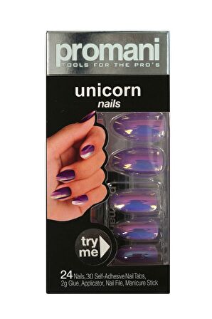 Promani PR-5014 Unicorn Lila Takma Tırnak Seti