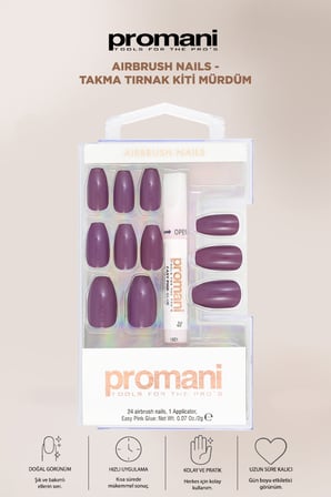 Airbrush Nails - Takma Tırnak Kiti Mürdüm