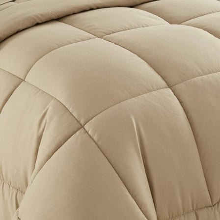 Aşağı Alternatif Yorgan Tüm Sezon Sıcaklığı Lüks Peluş Çatı Mikrofiber Dolgu Nevresim Takımı, İkiz, Boz Kahverengi