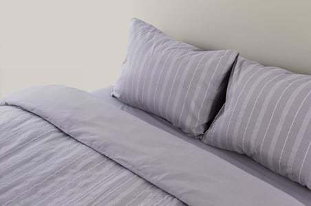 Sleeptown Keten Görünümlü Armürlü Pamuk Nevresim Takımı Tek Kişilik 160x220 Gri