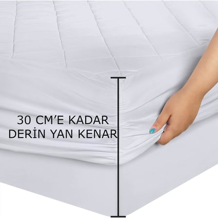 %100 Mikrofiber Kapitone Yatak Koruyucu Alez Full Kenar Çarşaf Fitted Tek Çift Battal Bebek 140 X 200