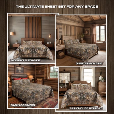 Realtree Xtra Kamuflaj Nevresim Kraliçe Çarşaf Seti Polikoton Kumaş, Süper Yumuşak, Bakımı Kolay Sık Dokunmuş 4 Parça Çarşaf Seti, Yatak Odası, Avcılık ve Dış Mekan Kamuflajı Yatak Odası için - Queen