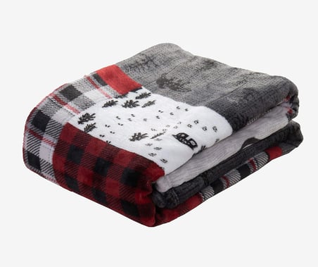 Velvet Touch Ultra Peluş Noel Tatili Baskılı Polar Battaniye-127 x 152 cm, (Paket), Yama İşi