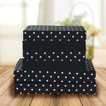 Lüks Yumuşak Yatak Çarşafları Polkadot Desenli 1500 İplik Sayısı Perkal Mısır Kalitesinde Yumuşaklık Kırışma ve Solmaya Karşı Dayanıklı (6 Parça) Yatak Seti, Kraliçe, Siyah