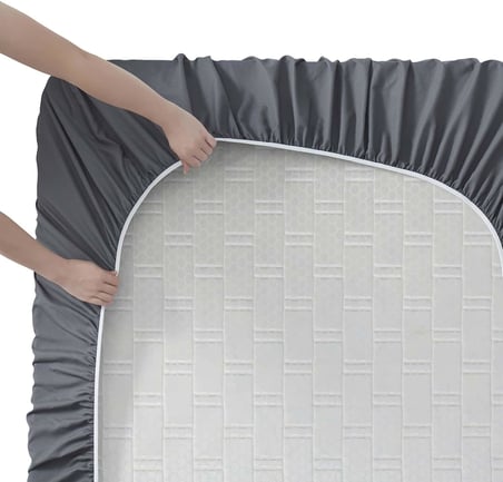 RV Kısa Çift Kişilik Çarşaf, 6 Parça RV Ranza Çarşafı, Derin Cepli Lastikli Çarşaf Lüks Yumuşak Mikrofiber RV Çarşafları, Gri
