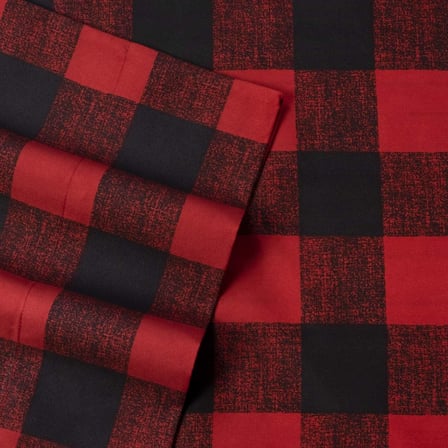 1800 İplik Sayısı Yumuşak Mısır Kalitesi Fırçalı Mikrofiber Hipoalerjenik Lüks Yatak Seti, Düz, Lastikli Çarşaf, 2 Yastık Kılıfı, Tam Bufalo Kareli Bordo