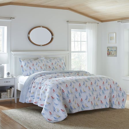 Ahoy Quilt Set, King, Blue Multi