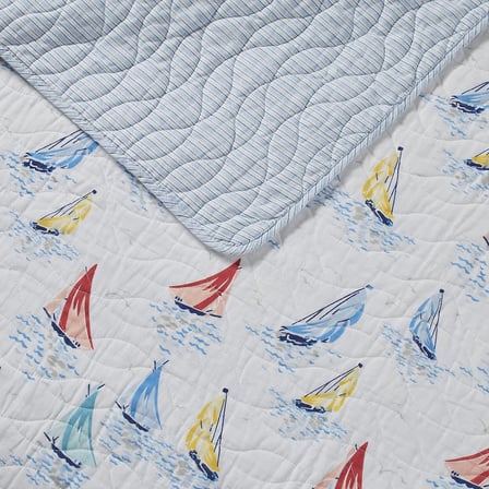 Ahoy Quilt Set, King, Blue Multi