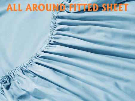 Stripe Bed Sheets Yatak Örtüsü, Akuamarin, Çift kişilik