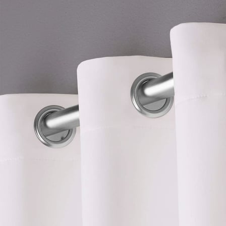 Özel Ev Saten Fitilli Dokuma Oda Karartma Gromet Üst Perde Paneli Çifti, 132 cm x 213 cm, Vanilya