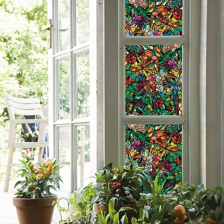346-0647-4PK Kendinden Yapışkanlı Gizlilik Camı Pencere Filmi, Yaylı Şapel/Tulia, 43 cm x 198 cm Rulo, 4'lü Paket
