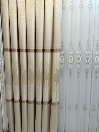 Amasra Ft614164 V-101 Krem 1/3 Sık Pileli Fon Perde Apm
